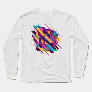 colorful triangle geometric abstract Long Sleeve T-Shirt